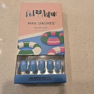 Red Aspen Nail Dashes In Let's Take A Dip Diya